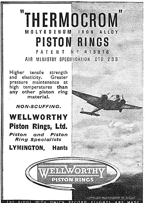 Wellworthy Thermocron Aero Engine Piston Rings                   