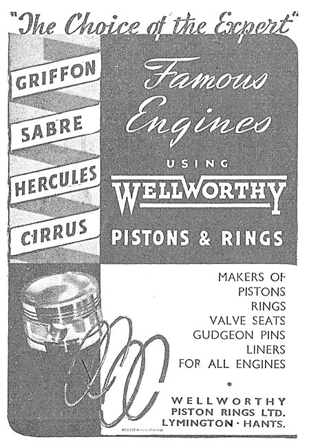 Wellworthy Aero Engine Piston Rings                              