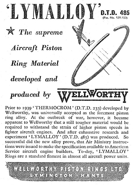 Wellworthy Pistons & Piston Rings - Lymalloy DTD 485             