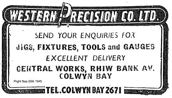 Western Precision Co For Jigs, Fixtures & Gauges.                