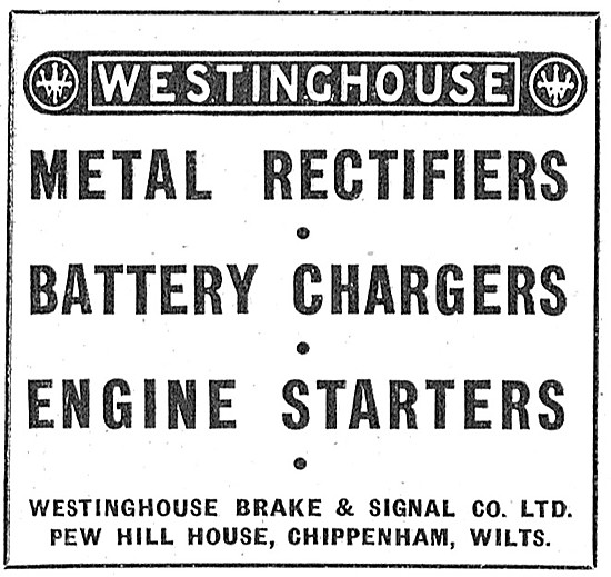 Westinghouse Rectifiers, Battery Chargers & Engine Starters      