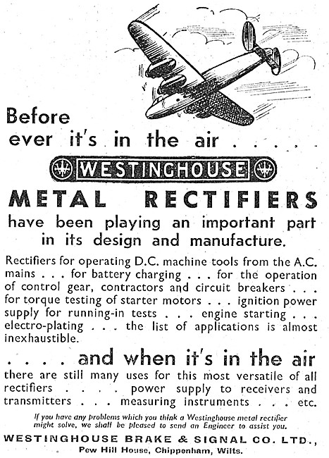 Westinghouse Rectifiers, Engine Starters & Battery Chargers      