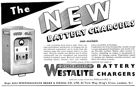 Westinghouse Westalite Battery Chargers                          