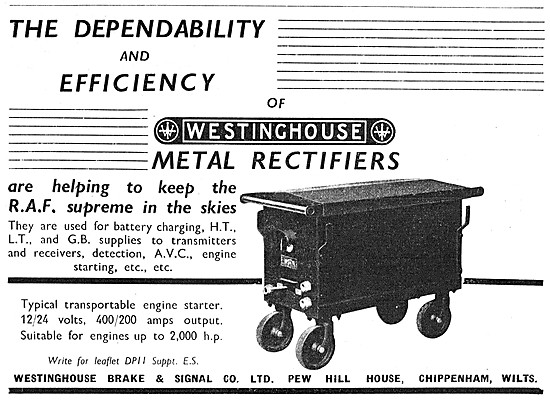 Westinghouse Metal Rectifiers                                    