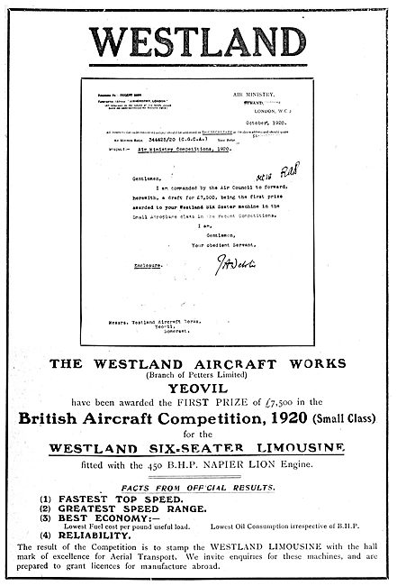 Westland Six Seater Limousine                                    