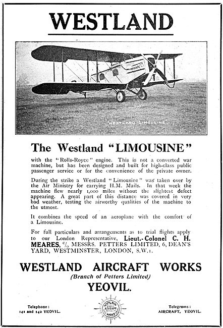 Westland Limousine 1920                                          