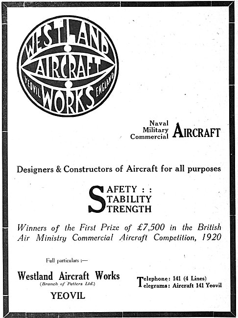 Westland  Aircraft 1921                                          