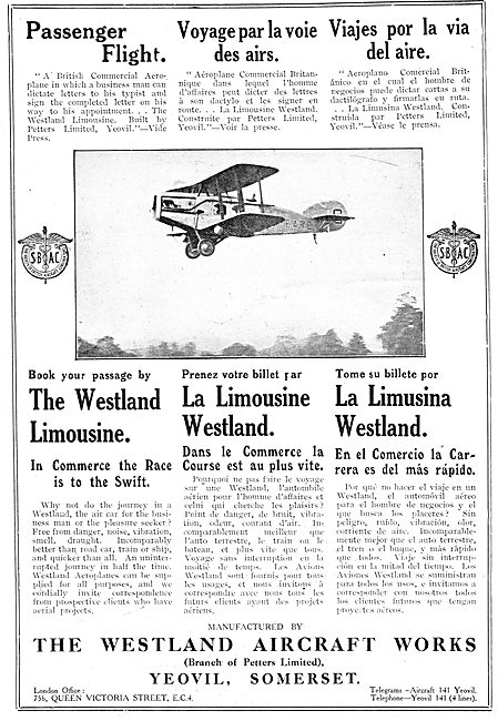 Westland Limousine Aircraft                                      
