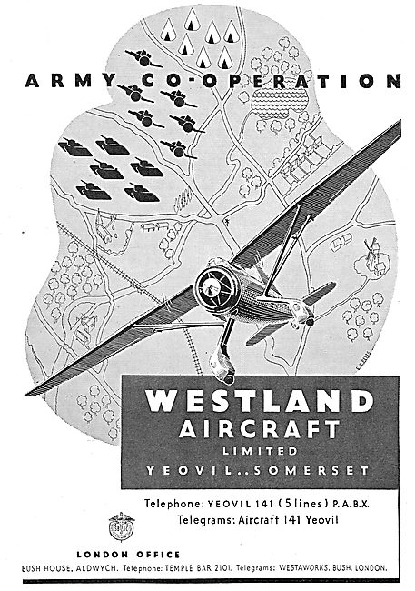 Westland Lysander Army Co-Operation Aircraft                     