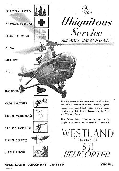 Westland Sikorsky S51 Helicopter                                 