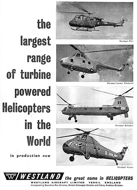 Westland Helicopters 1962                                        