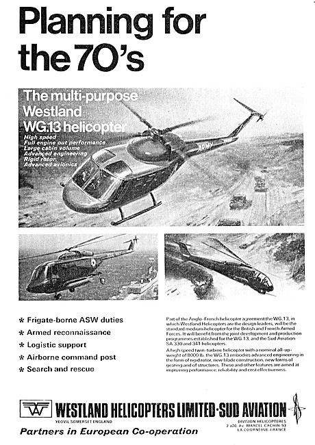 Westland Helicopters - Westland WG.13 Helicopter 1970            