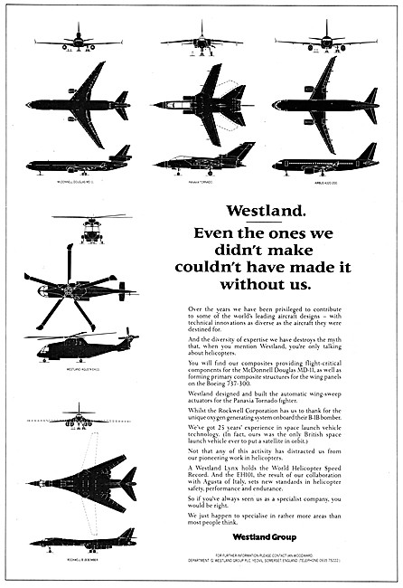 Westland Aerospace Projects 1988                                 