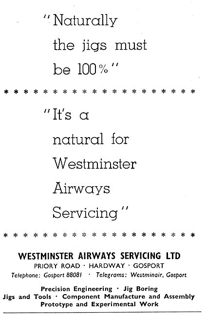 Westminster Airways Servicing  Precision Engineering Jigs & Tools