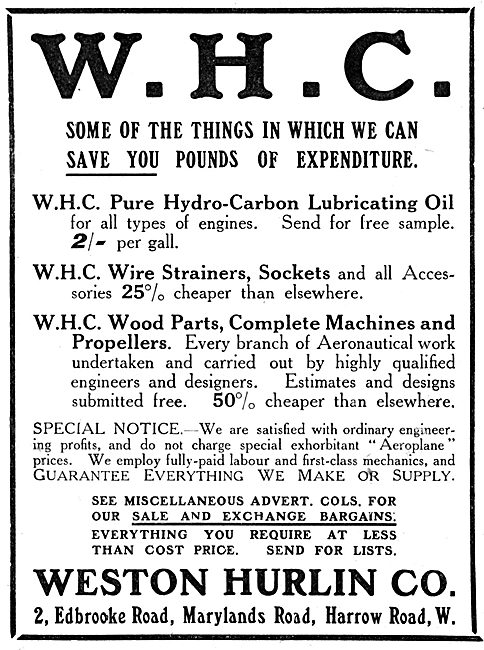 Weston Hurlin - Aeronautical Engineers. Components & Lubricants  