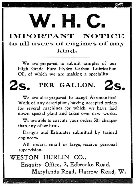 Weston Hurlin - Aeronautical Engineers. Components & Lubricants  