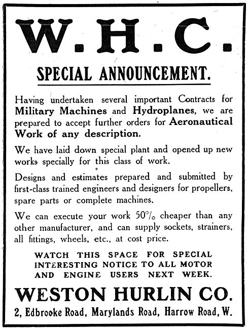 Weston Hurlin - Aeronautical Engineers. Components & Lubricants  