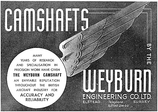 Weyburn Engineering Aero Engine Camshafts 1940                   