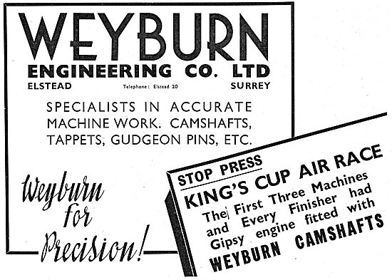 Weyburn Engineering - Aero Engine Camshafts,Tappets & Gudgeon Pin