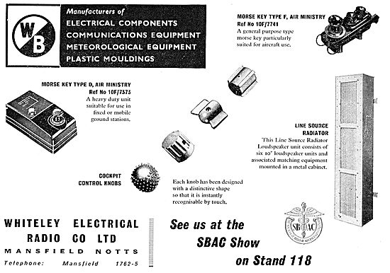 Whiteley Electrical Components For Aircraft - Morse Keys         