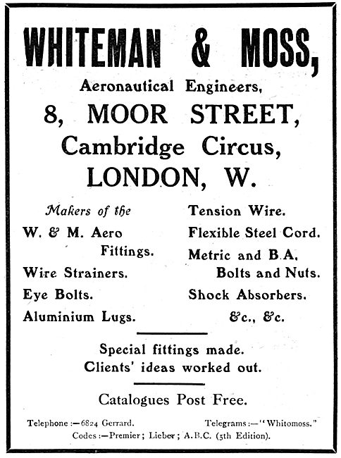 Whiteman & Moss - Aeronautical Engineers                         