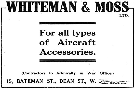 Whiteman & Moss Aircraft Accessories & AGS 1917                  