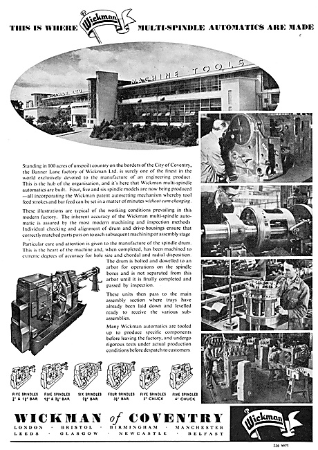 Wickman Machine Tools & Test Equipment Mulit Spindle Automatics  