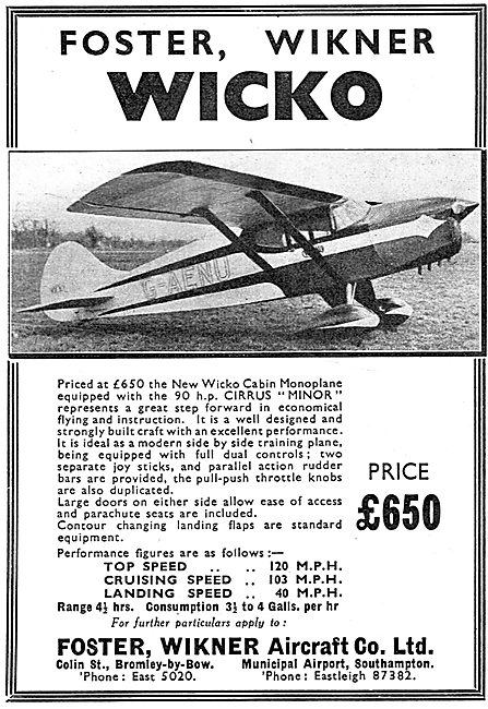 Wicko Cabin Monoplane - Southampton                              