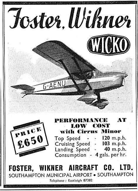 Foster, Wikner Aircraft Co - Wicko G-AENU                        