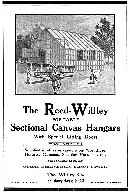 Reed-Wilfley Sectional Canvas Aircraft Hangars                   