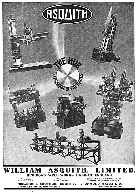 William Asquith. Halifax. Machine Tools                          