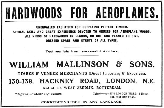 William Mallinson & Sons. Wood Merchants & Wood Workers          