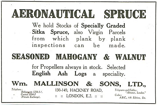 William Mallinson Aeronautical Spruce In Stock                   