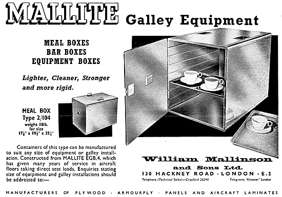 William Mallinson Mallite Aircraft Galley Equipment              