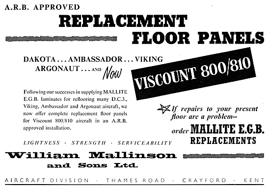 William Mallinson Mallite Aircraft Floors - Wood Laminates       