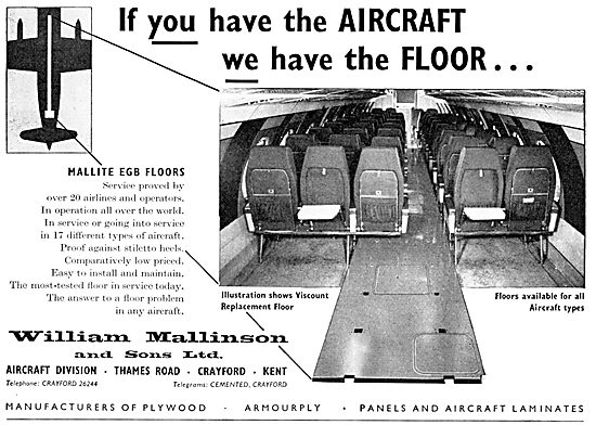 William Mallinson EGB Aircraft Floors. Mallite  Armourply Plywood