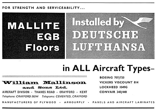 William Mallinson EGB Aircraft Floors. Mallite  Armourply Plywood