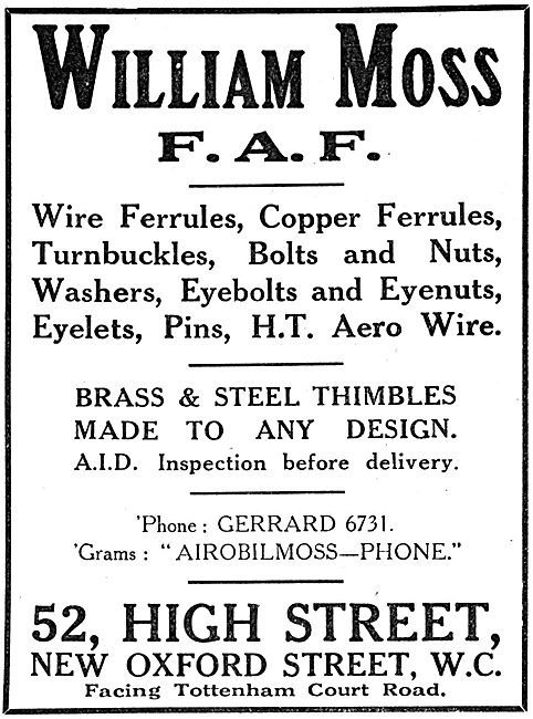 William Moss F.A.F. AGS Parts & Accessories                      