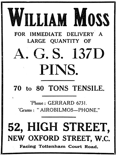 William Moss F.A.F. AGS Parts & Accessories                      