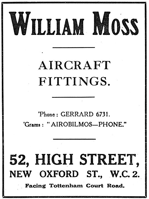 William Moss. Aircraft Fittings F.A.F. AGS Parts & Accessories   