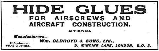 William Oldroyd Hide Glues For Airscrews                         