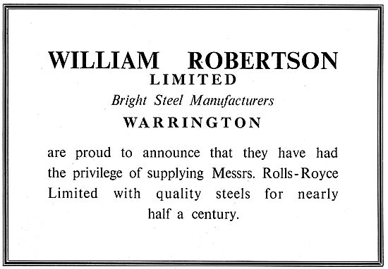 William Robertson Ltd. Warrington. Bright Steel Manufacturers    