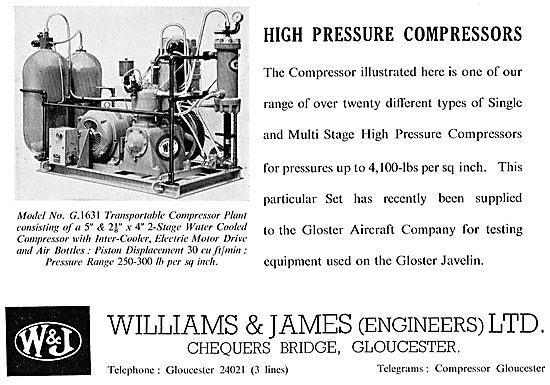 Williams & James Pneumatic Compressors                           