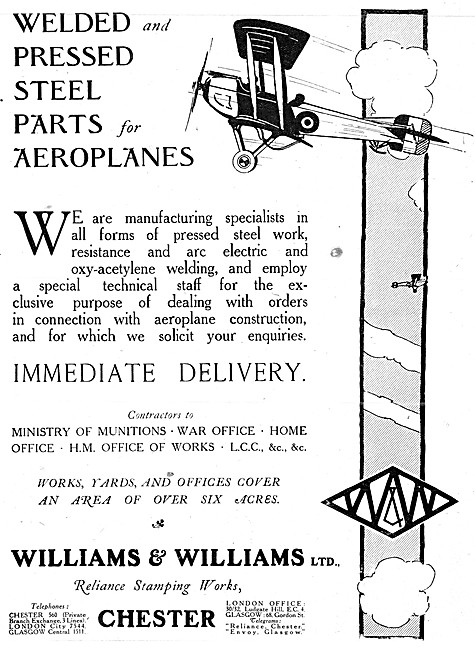 Williams & Williams - Aeronautical Engineers. Sheet Metal Work   