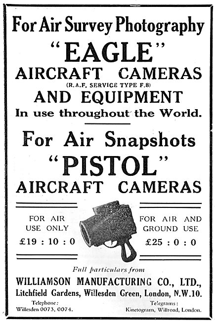 Williamson Eagle Pistol Aircraft Cameras                         