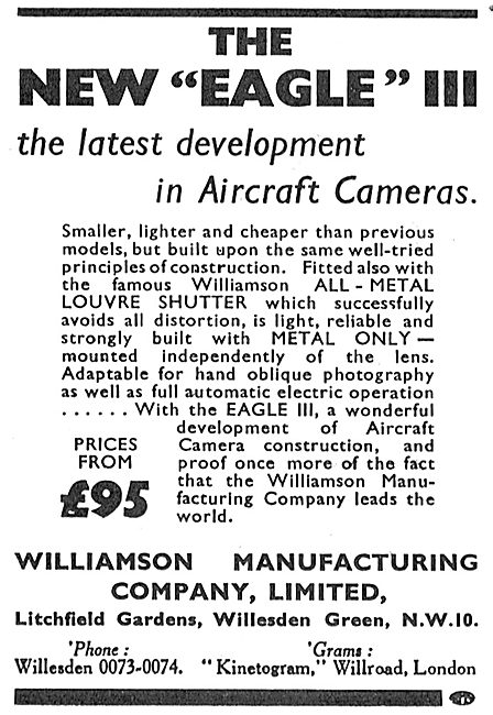 Williamson Eagle III  Aircraft Cameras                           