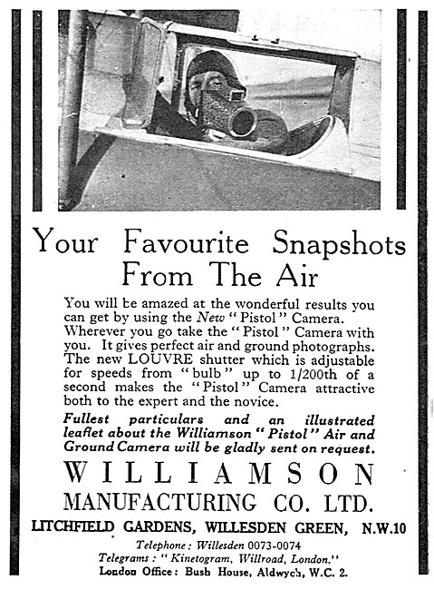 Williamson Pistol Air & Ground Cameras 1932                      