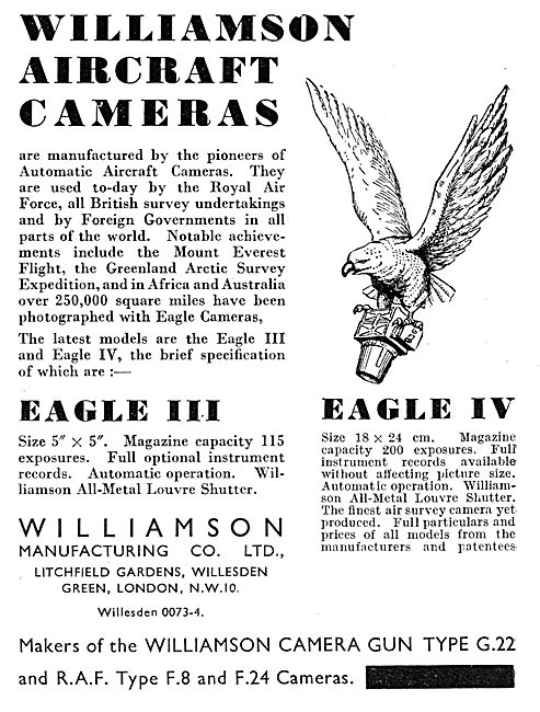 Williamson Aircraft Cameras, Eagle III Eagle IV                  