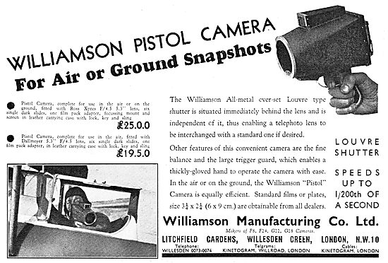 Williamson Eagle Aircraft & Pistol Cameras                       