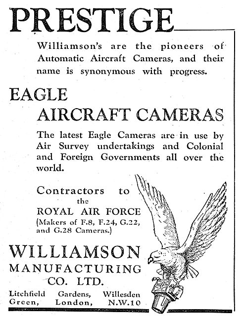 Williamson Eagle Aircraft Cameras: F8,F24,G22 & G28 Cameras      